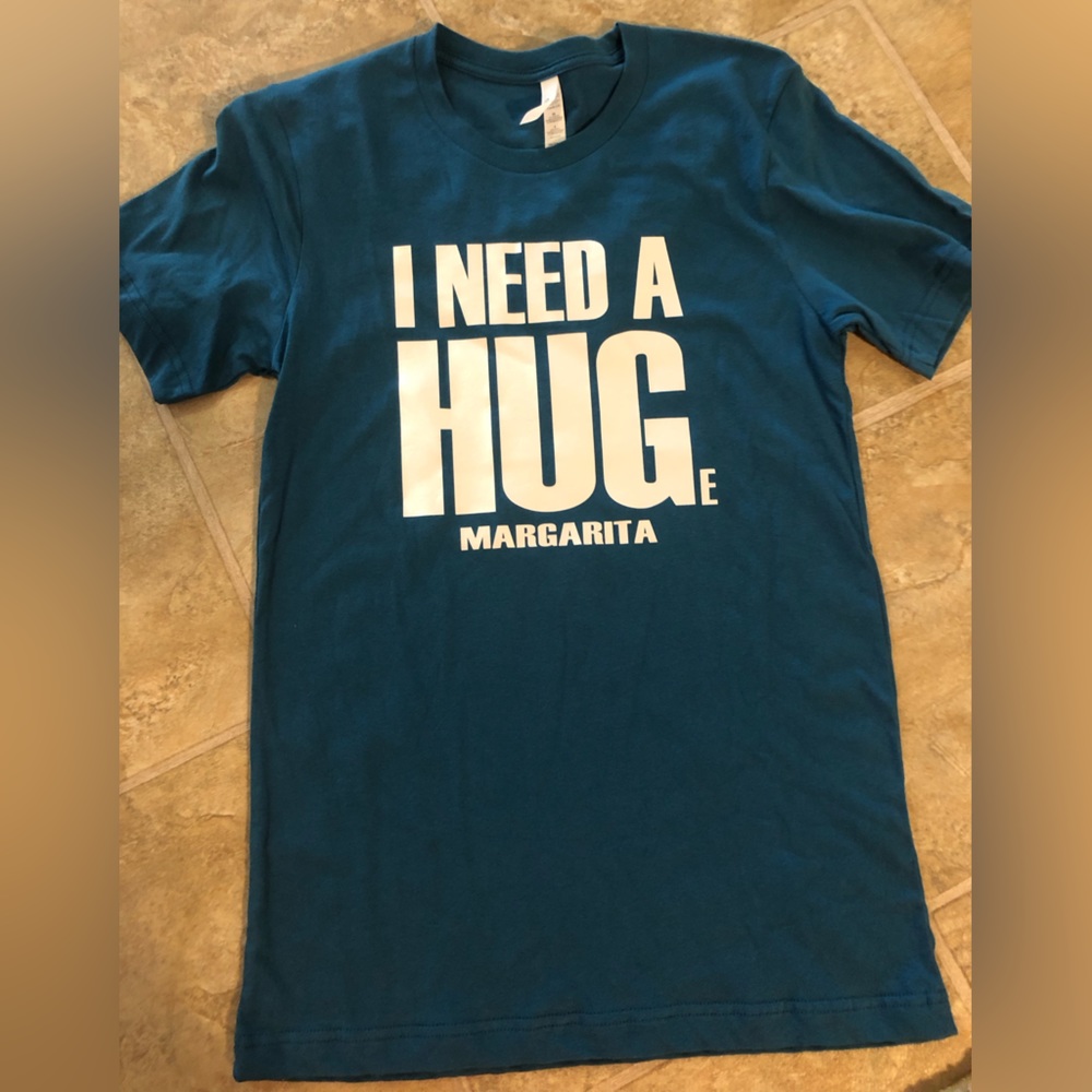 Graphic tee, size S, teal